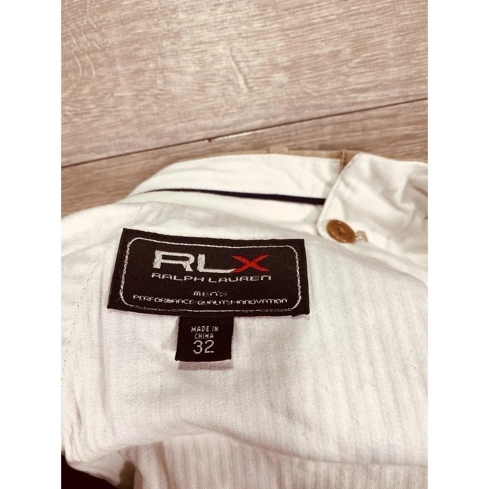 RLX Ralph Lauren Shorts‎ Mens 32 Khaki Performance Golf Stretch Chino Flat Front